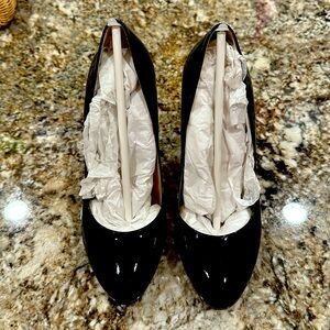 L.K. Bennett black patent pumps - excellent condition
